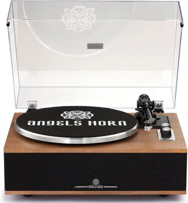 Вініловий програвач ANGELS HORN з Bluetooth, HiFi динаміками, вбудованим фонокоректором, підтримкою 33/45 об/хв та головкою AT-3600L