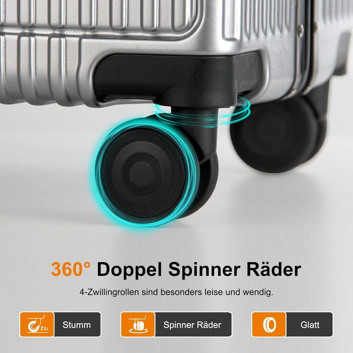 Набір валіз HOMELUX 3 шт. срібного кольору з ABS-пластику. Валізи з жорсткою обшивкою, ручки-телескопи, розміри M, L, XL. Ідеальний набір для подорожей.