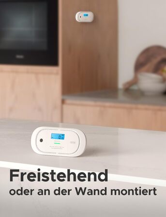 Виявлювач CO X-Sense з LCD-дисплеєм, SBS50, XC01-M (1 шт.) - для дому, з пам'яттю, з базою