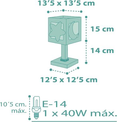 Дитяча настільна лампа Dalber Moon & Stars MoonLight зелена, 63231H, E14