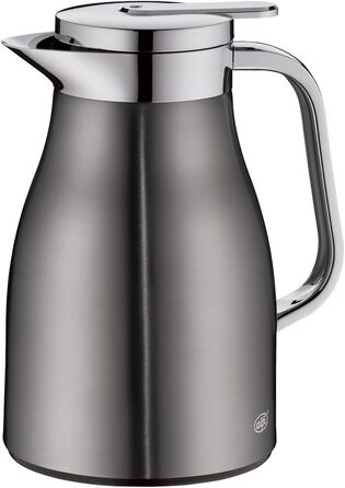 Термос Alfi SKYLINE 650ml Cool Grey Mat з нержавіючої сталі з скляним вкладишем, з кришкою-поворотом та зручною кнопкою, ергономічна ручка, для кави, 650 мл