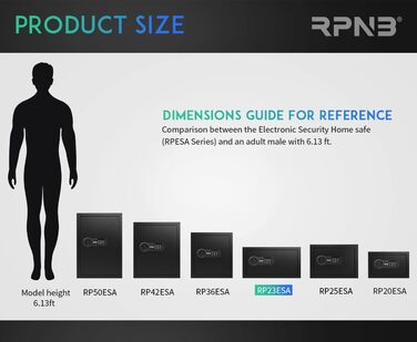 Розкішний сейф RPNB, футляр для грошей, цифрова клавіатура, ідеально підходить для дому, офісу, готелю, ювелірних виробів і готівки (28 л)