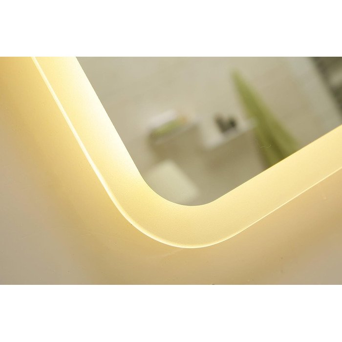 Дзеркало для ванної кімнати Dr. Fleischmann GS084N з LED-підсвічуванням (80x60 см, круглі кути, тепле біле світло)