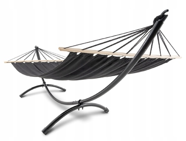 Гамак зі стійкою Di Volio, чорний, навантаження до 120 кг, 280 x 100 см