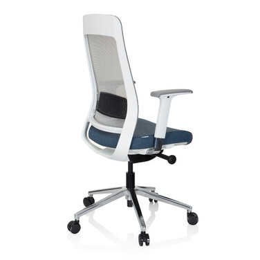 Офісне крісло / поворотне крісло CHIARO T2 WHITE сітка / тканина сіра / синя hjh OFFICE
