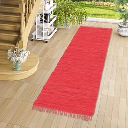 Пергамський бавовняний натуральний килим плоского плетіння ручної роботи Jolly Cotton Red в 6 розмірах (60x120 см)