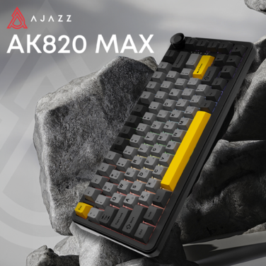 Ігрова дротова механічна клавіатура Ajazz AK820 MAX Magnetic switches-Black-Gray-Yellow-RGB