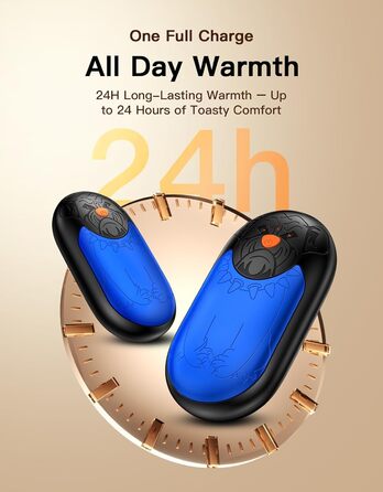 Електричний гріє для рук 2 шт. | Перезарядний кишеньковий гріє з 3 режимами, 6000mAh для жінок, чоловіків, кемпінгу, полювання, гольфу, блакитний