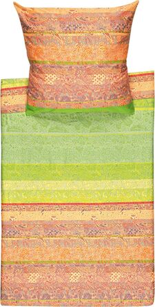Постільна білизна Bassetti Montalcino V2 зелено-рожево-помаранчева 200x200 см (40x80 см)