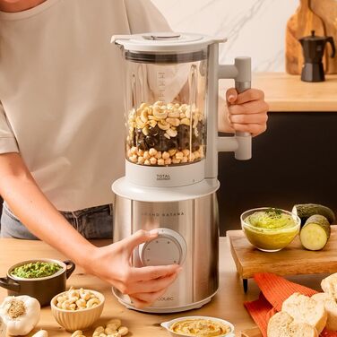 Стаціонарний блендер Cecotec Grand Katana 2700MAX Total Destroy Screen - 2700W, цифровий дисплей, 1.8л скляний глечик (білий)