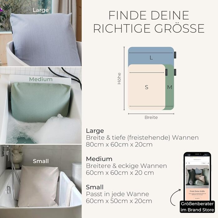 Подушка для ванни BADESOFA® | Преміум-якість | Швидковисихаюча | Зручна | Підходить для будь-якої ванни | Зелена | Маде ін EU | Можна прати