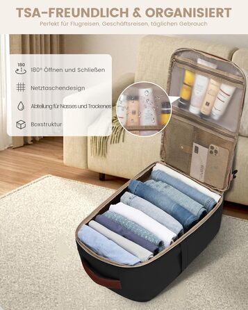 LOVEVOOK Рюкзак ручної поклажі, 40L, для подорожей та бізнесу, водонепроникний, 17.3 дюйми, для жінок, зелено-бежевий (40x20x25 см)