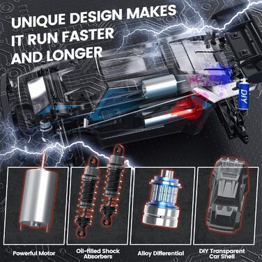Радіокерований позашляховик DEERC 9206E 1:10 4WD, 48 км/год, 2 акумулятори, для дітей та дорослих