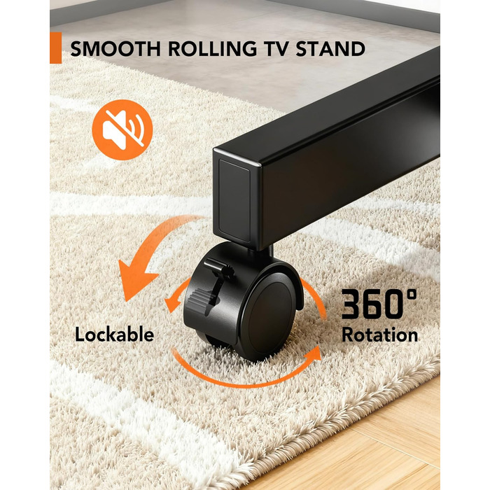 Підставка для телевізора Hemudu на колесах 23-60 дюймів, VESA 400x400, до 35 кг, регульована висота