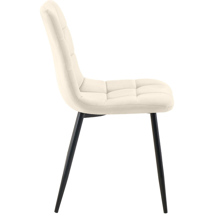 Набір з 4-х м'яких кухонних стільців CLP Asti, велюр, до 150 кг, колір: кремовий