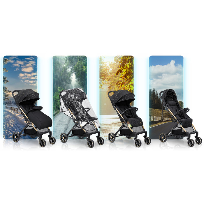 Легка прогулянкова коляска-трость Nukido, складана, з великими колесами