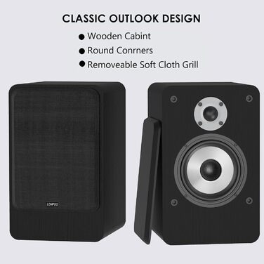 Портативна Bluetooth колонка LONPOO LP-42S: 30W, USB, AUX, 3-дюймовий динамік, дерев'яний корпус