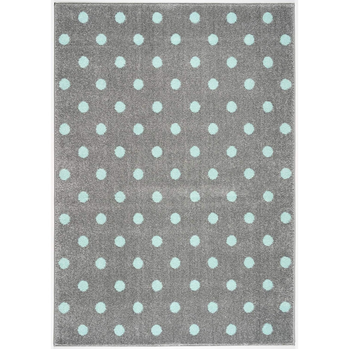 Дитячий килимок Livone Дитячий килимок Крапки Кола сріблясто-сірого м'ятного кольору 160 х 220 см