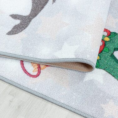 Домашній дитячий килим з коротким ворсом, килим для дитячої кімнати, ігровий килим, цирковий клоун, лев, синій, колір розмір (160x230 см, сірий)