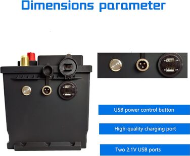 Акумулятор PUPVWMHB LifePO4 12V 100Ah 1280Wh LiFePO4 з BMS 100A, 400015000 циклів, USB