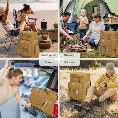 Рюкзак-холодильник 30L, водонепроникний, для пікніка, пляжу, кемпінгу, відпочинку на природі (зелений/жовтий)