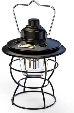 Лампа для кемпінгу m MU, лампа для кемпінгу USB C акумуляторна батарея 7,5 в 2000 маг, 3 режими світлодіодного освітлення, лампа для кемпінгу тривалістю 4-60 годин, лампа для кемпінгу, водонепроникна лампа для кемпінгу, для піших прогулянок, аварійна (чор