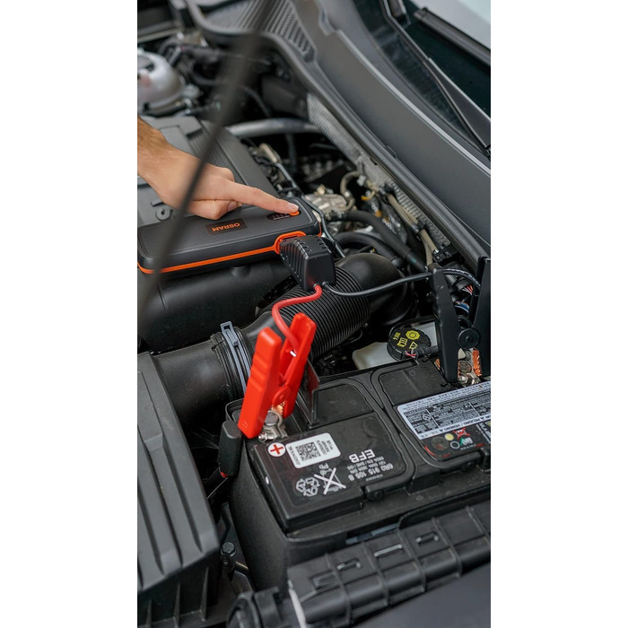 Osram BATTERYstart 400: Літієвий пусковий пристрій 2000A 12V з Powerbank для бензинових та дизельних двигунів (до 8L бензин, 4L дизель), 16800mAh