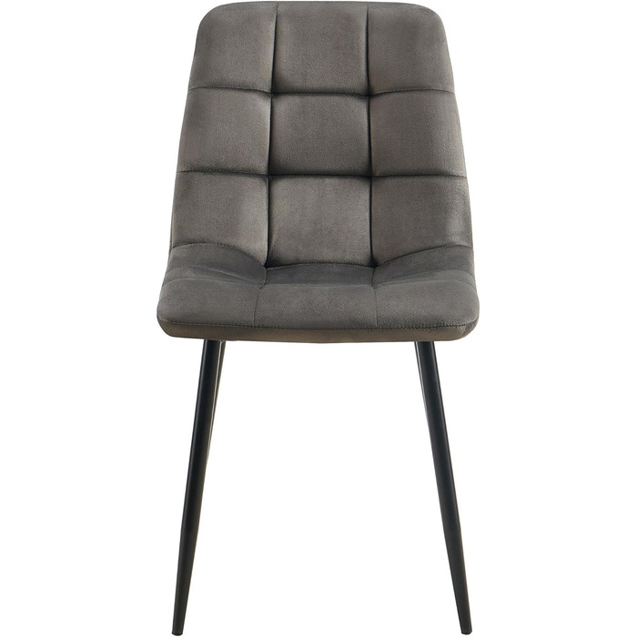 CLP Комплект обідніх стільців 4 шт. з велюру Asti, зручні кухонні стільці з м'яким сидінням, стільці для обідньої кімнати з підлокітниками, витримують до 150 кг, колір: антрацит