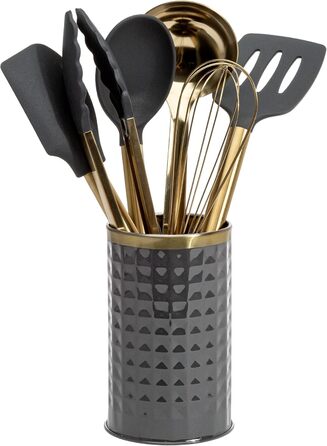 Набір кухонних аксесуарів Paris Hilton: 7 предметів, рожевий та золотий (темно-сірий)