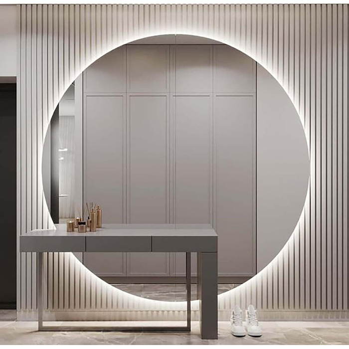 Круглий дзеркало Ramix з LED підсвічуванням, настінний, для ванної кімнати, 50 см, тепле біле світло