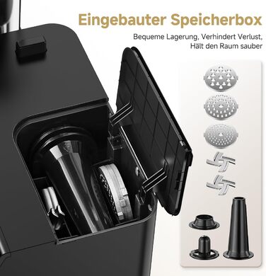 Електрична м'ясоподрібнювач AAOBOSI 3000W з LED-дисплеєм, 9 швидкостей, з нержавіючої сталі, для дому, з насадкою для ковбас та кіббе