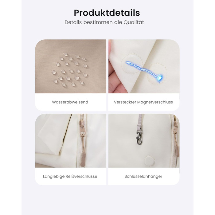 LOVEVOOK Рюкзак для ноутбука 17.3 дюйма, водонепроникний, для жінок та чоловіків, великий шкільний рюкзак, для підлітків, для роботи, навчання (15.6 дюйма, бежевий+хакі)