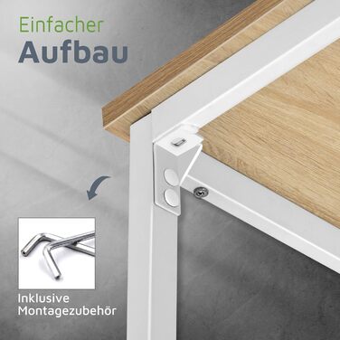 Барний стіл BeFair з дуба та білого кольору, 120x40x100 см, індустріальний стиль, з підніжкою