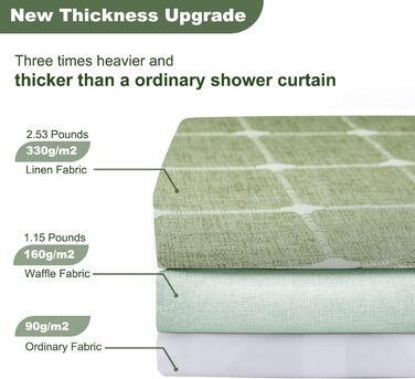 Завіса для душу Sage Green - Фармхаус Boho Modern з льону для ванної кімнати, Вінтажна Country, важка, з бахромою, Chic Bohemian, 48x72 см (1 шт.)