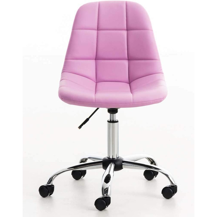 Офісне крісло Emil від CLP: регульована висота, поворотний механізм, штучна шкіра, білий/рожевий