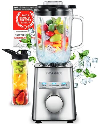 Бездротовий занурювальний блендер Turmix CX 422 з набором аксесуарів: чаша, подрібнювач, віночок, підставка – 1800W, Li-Ion, для універсальної кухні