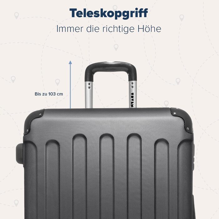 Набір валіз TRVLMORE 2 шт. з твердим корпусом - Чемодан та набір ручних валіз - Набір валіз 2 шт. - Набір валіз для подорожей 2 шт. - Набір валіз з твердим корпусом 2 шт. - Набір ручних валіз 2 шт. - Чорний набір валіз 2 шт.