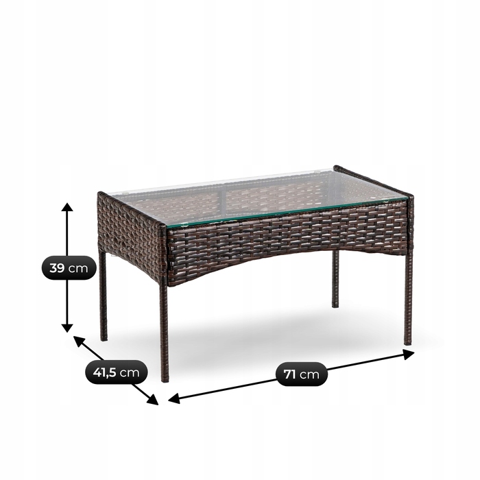 Комплект садових меблів із техноротанга MEBEL ELITE, коричневий, 4 предмети