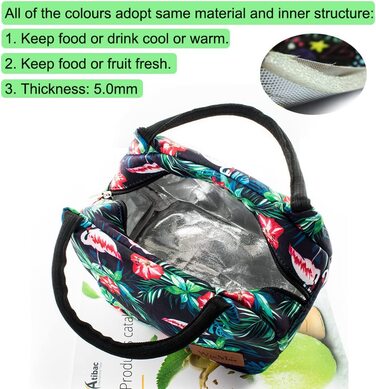 Сумка-холодильник winmax, маленька легка сумка для ланчу, ізольована сумка для роботи, Школи, складна водонепроникна підкладка високої щільності, 6,5 л (фламінго)