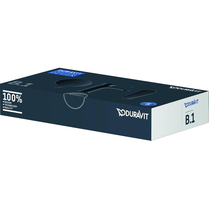 Змішувач для умивальника Duravit B.1, розмір M (висота виливу 110 мм), хром, з керамічною картридж, без зливного механізму