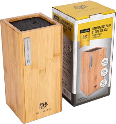 Блок для ножів Karl Hausmann з бамбука (без ножів) з вставкою з щетиною - універсальний, 23 x 10,8 x 10,8 см