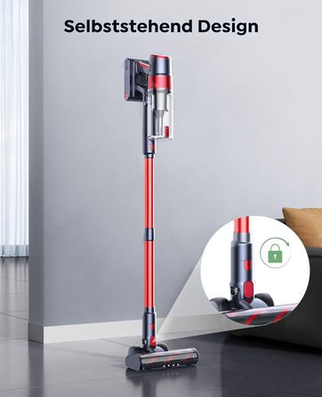 Акумуляторний пилосос SunSare бездротовий 50 кПа, 600 Вт, 65 хв з авторежимом, настінне кріплення, сенсорний екран, шланг 1м для підлоги, килимів, шерсті тварин, авто