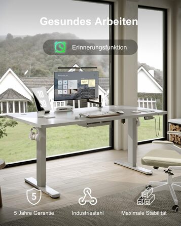 Електричний стіл Devoko 200x80 см з USB-C, білий. Регулювання висоти, комп'ютерний стіл з органайзером для кабелів