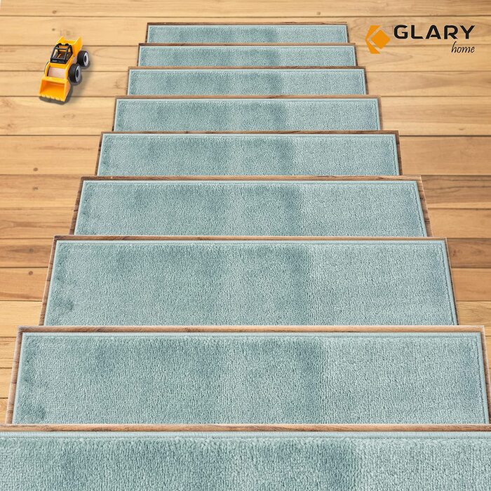 Килимки для сходів Glary Home 15 шт 22x71x1,2 см бірюзово-зелені