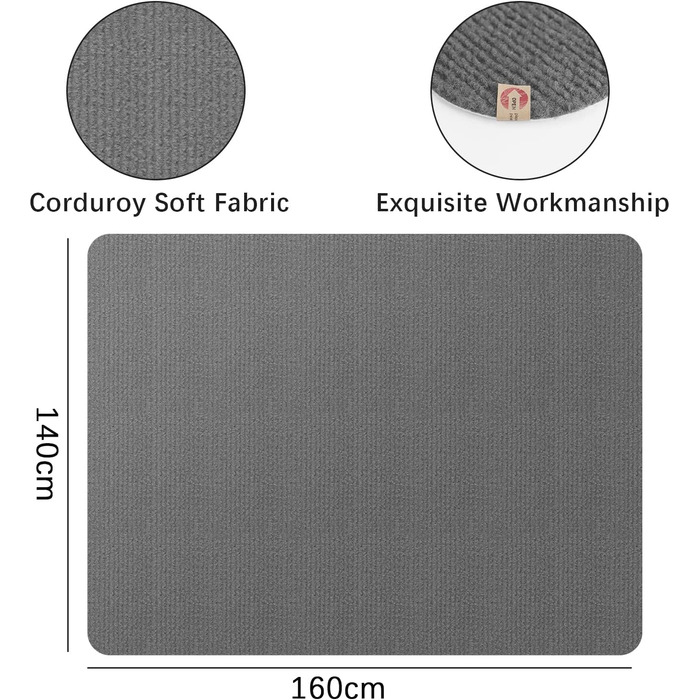 Килимок під офісний стілець 140x90 см | Захист для підлоги | Килимок від подряпин | Для ламінату, паркету та твердих підлог (Темно-сірий)