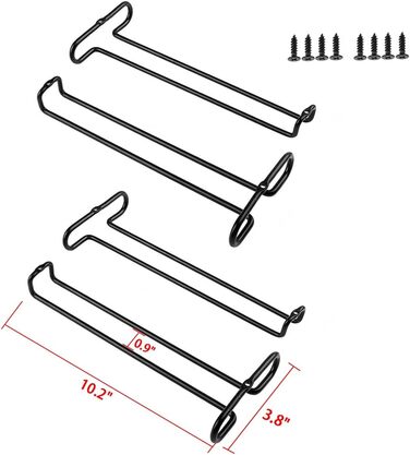 Набір з 2 шт. полиць для склянок GeLive, чорний, для підвісних шаф, органайзер для бару та кухні, 17.8 см
