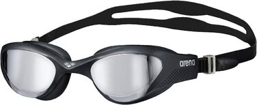 Окуляри для плавання унісекс для чоловіків і жінок the One Mirror плавальні окуляри для плавання (сріблясто-чорні-чорні, один розмір підходить всім, комплект з шапочкою для плавання Black-Silver (55))