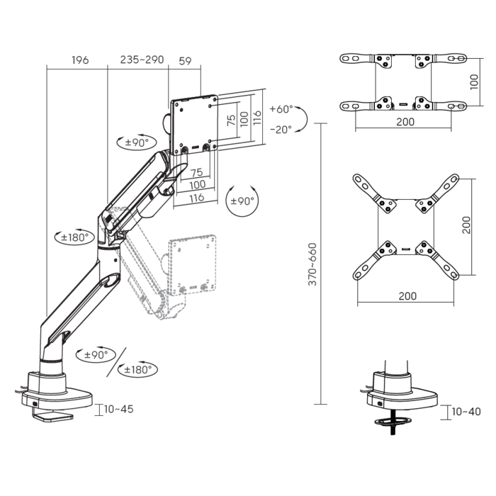 Настільне кріплення для монітора OfficePro MA851W