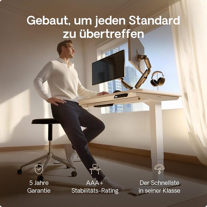 Електричний регульований стіл Desktronic HomePro 120x60 см – білий, з USB-портами