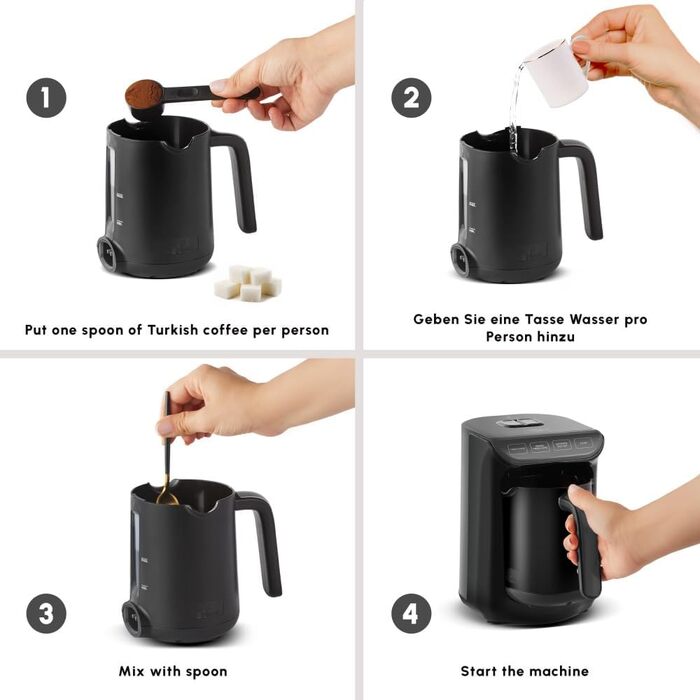 Кавомашина KARACA Hatır для приготування турецького кави з функцією обсмажування, 535W, 5 чашок, автоматичне нагрівання, антрацит